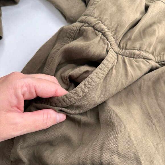 Old Navy Frosted Olive Utility Jumpsuit Pockets M Long Sleeve Drawstring Waist - Picture 8 of 11